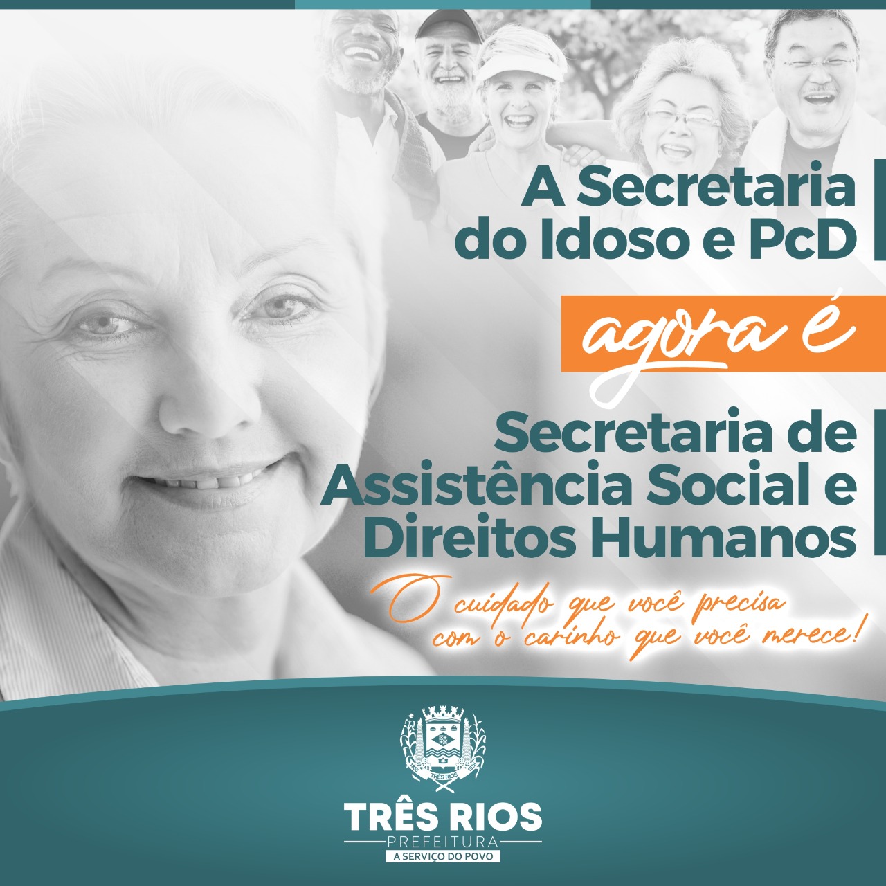 A Secretaria do Idoso e PcD agora é Secretaria de Assistência Social e Direitos Humanos.