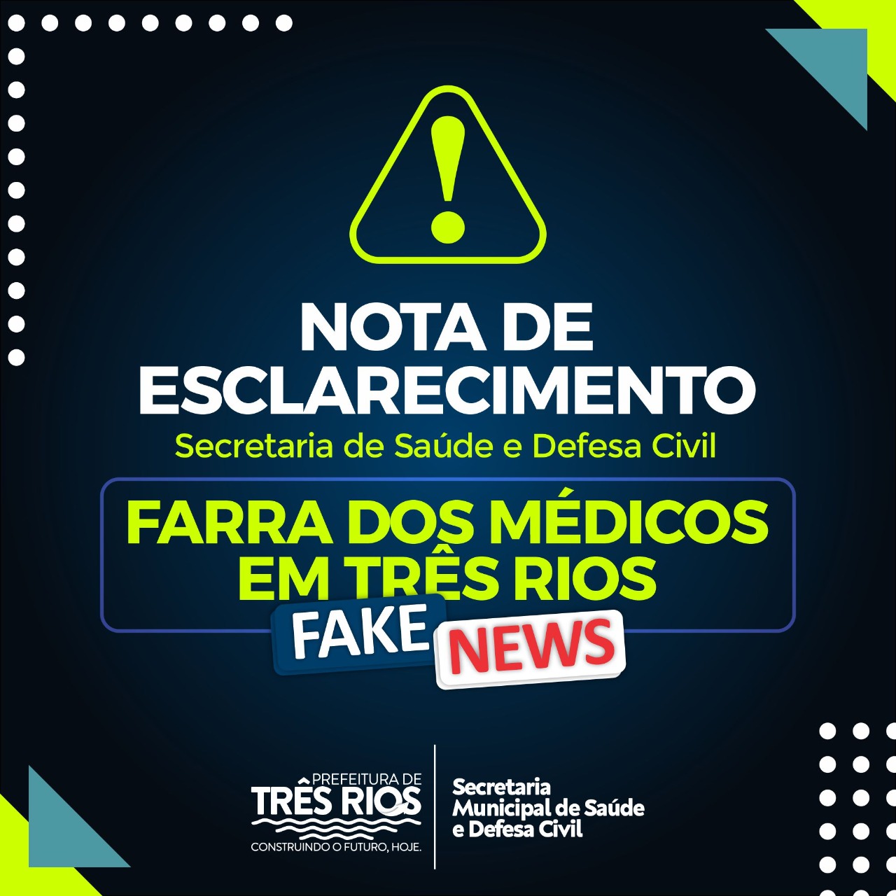 Nota de Esclarecimento - Secretaria de Saúde