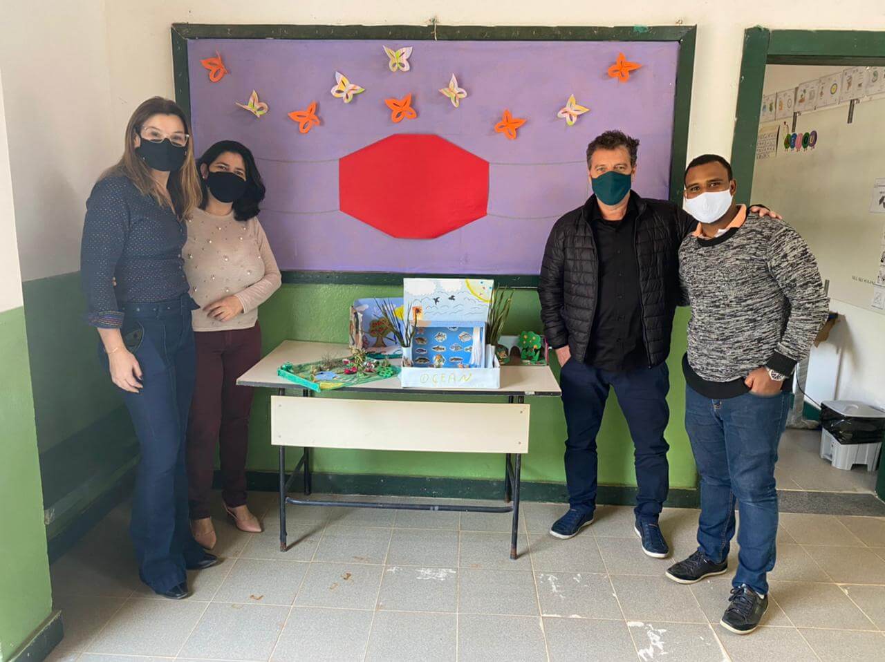 Prefeito Joacir Barbaglio visita Escola Municipal Marquês de Salamanca, em Bemposta