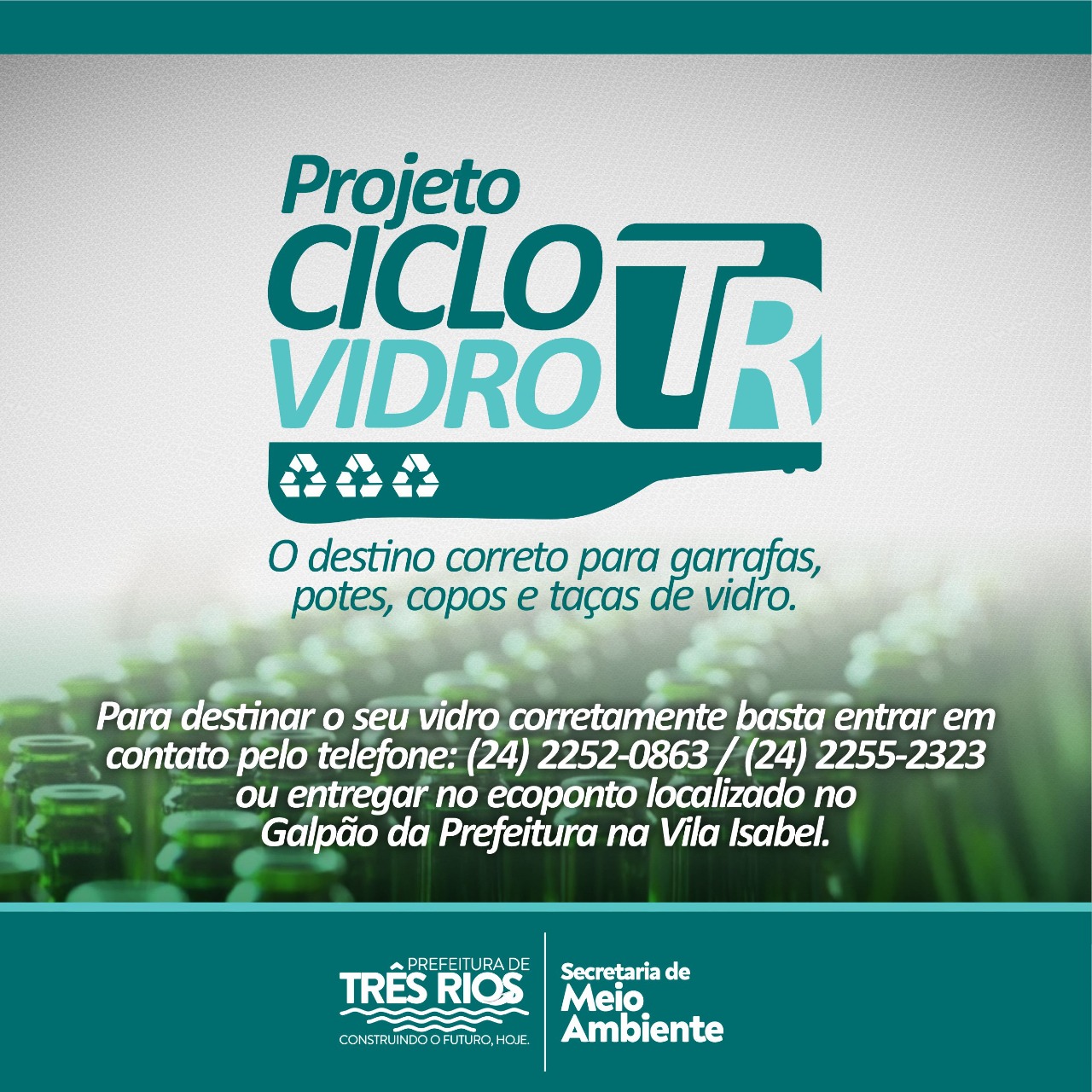 Prefeitura de Três Rios regulamenta Programa Ciclo Vidro TR