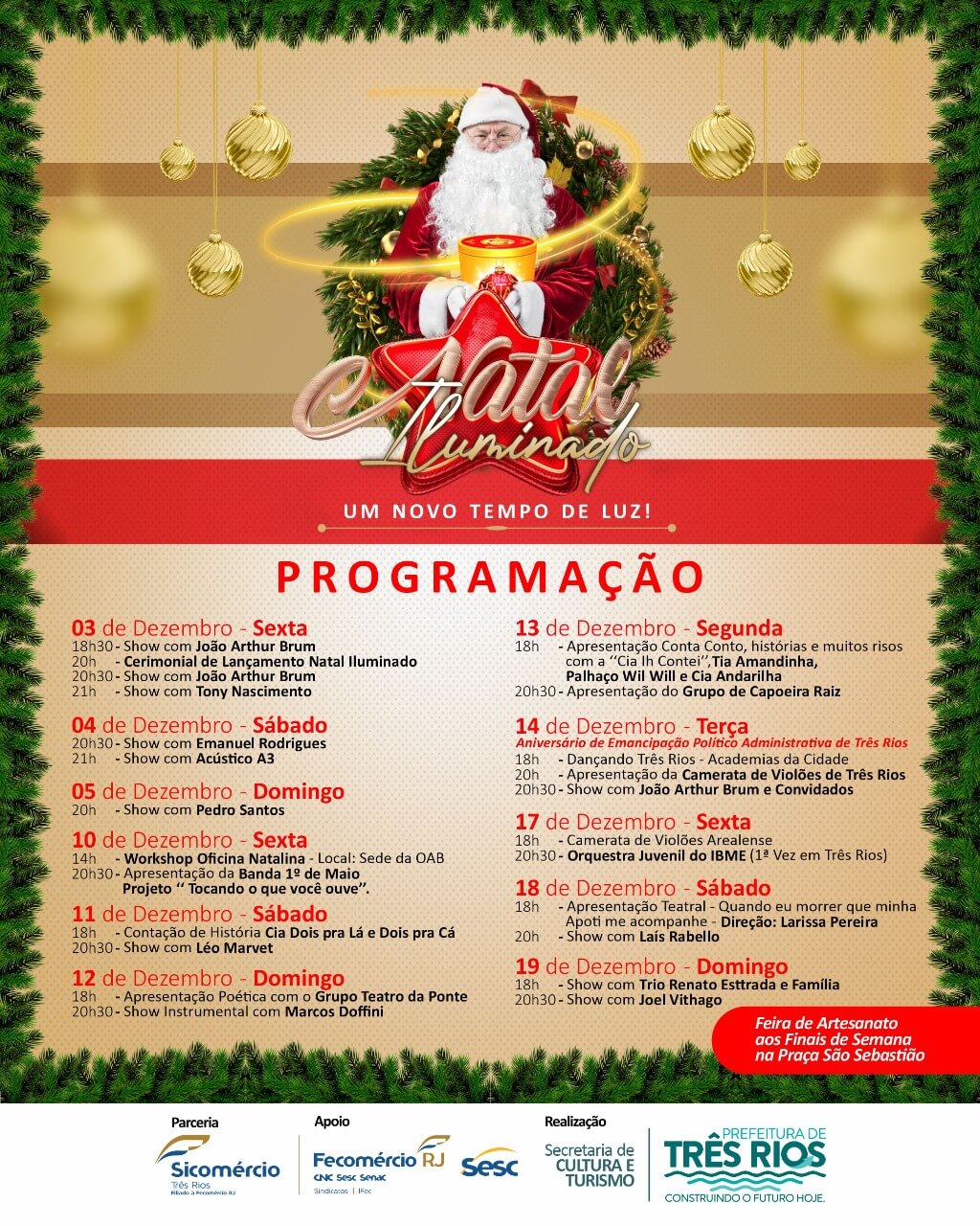 Programação do Natal Iluminado - Um Novo Tempo de Luz!