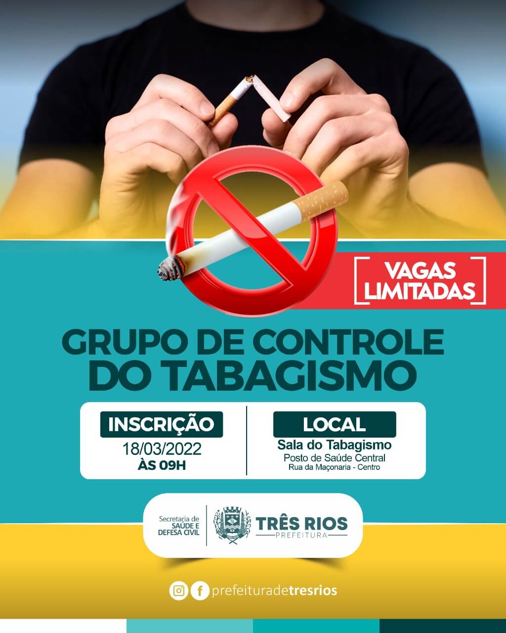 Grupo de Controle do Tabagismo oferece vagas para quem deseja parar de fumar