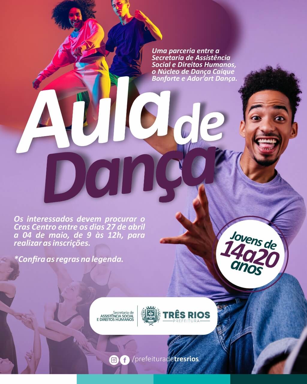 Prefeitura de Três Rios abrirá inscrições para vagas gratuitas em núcleos de dança