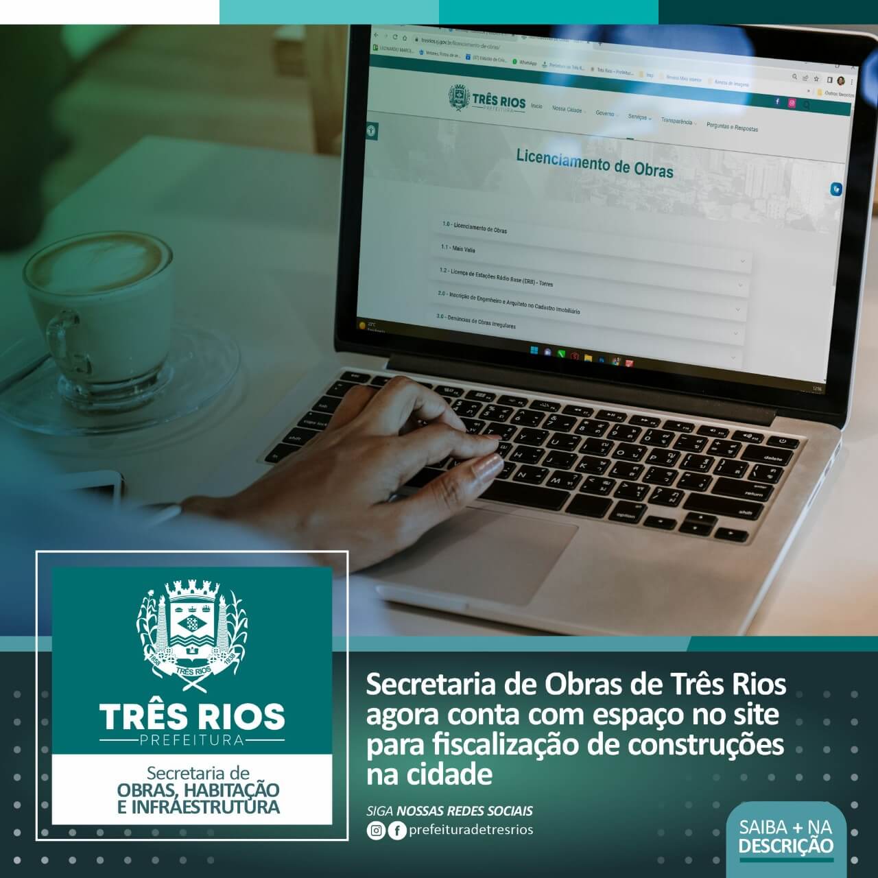 Secretaria de Obras de Três Rios agora conta com espaço no site para fiscalização de construções na cidade
