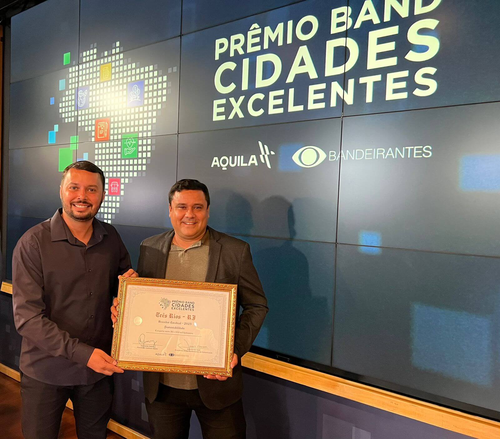 Três Rios é campeã de Sustentabilidade no Prêmio Band Cidades Excelentes