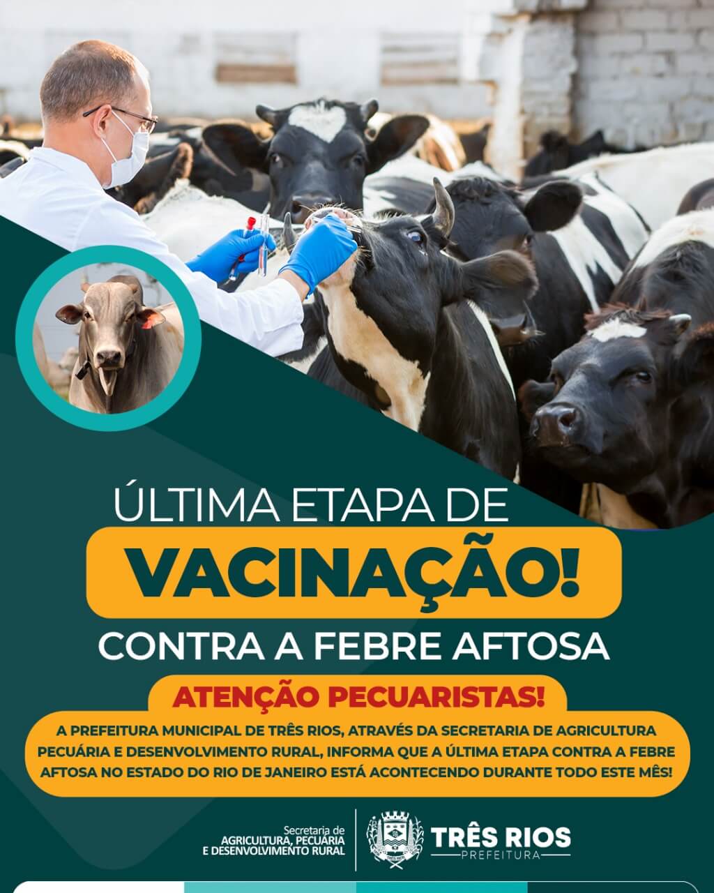 A Prefeitura de Três Rios faz alerta aos pecuaristas do município