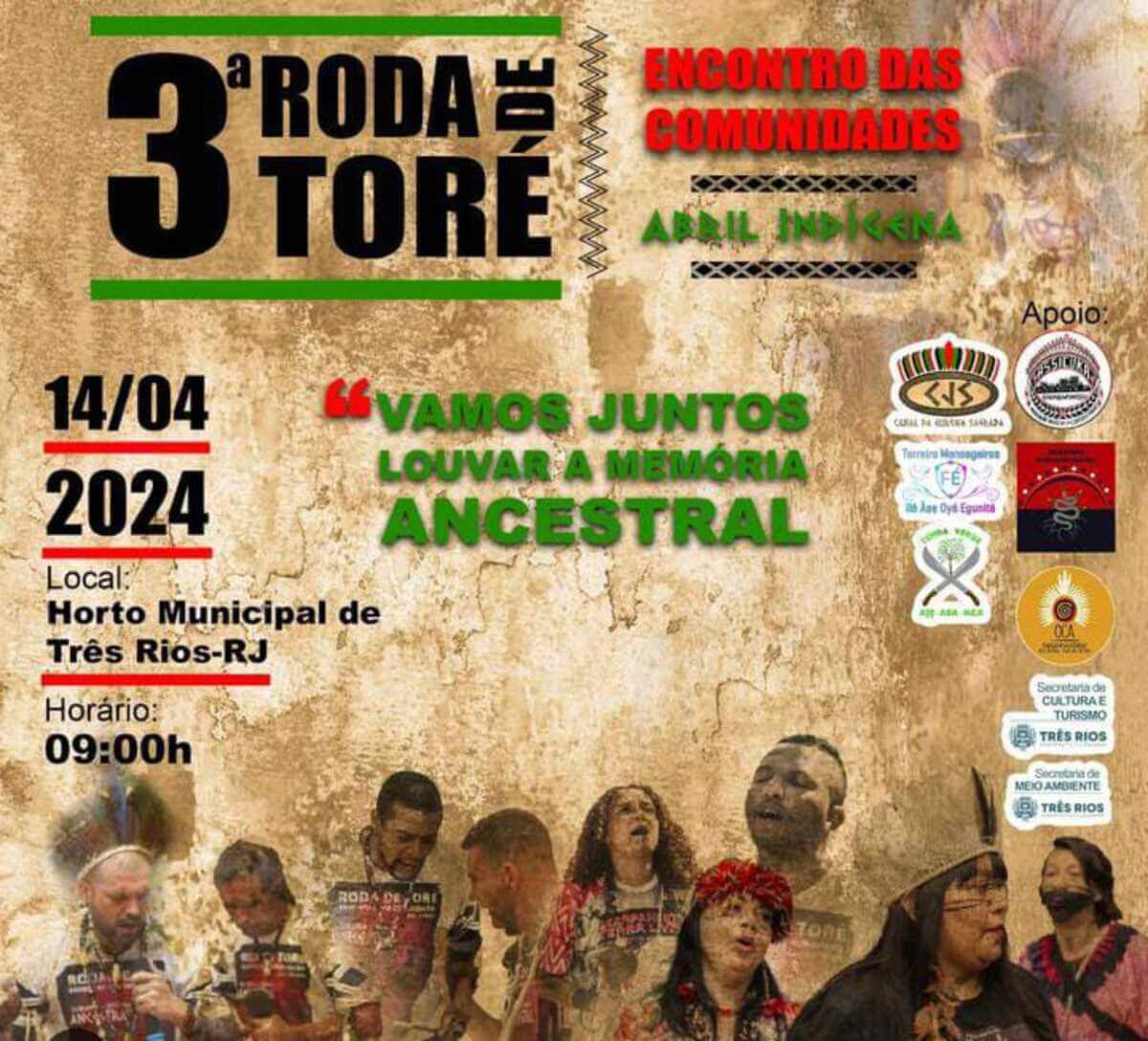 3º Roda de Toré acontece neste domingo no Horto Municipal Encontro das comunidades vai começar às 9h e entrada é gratuita