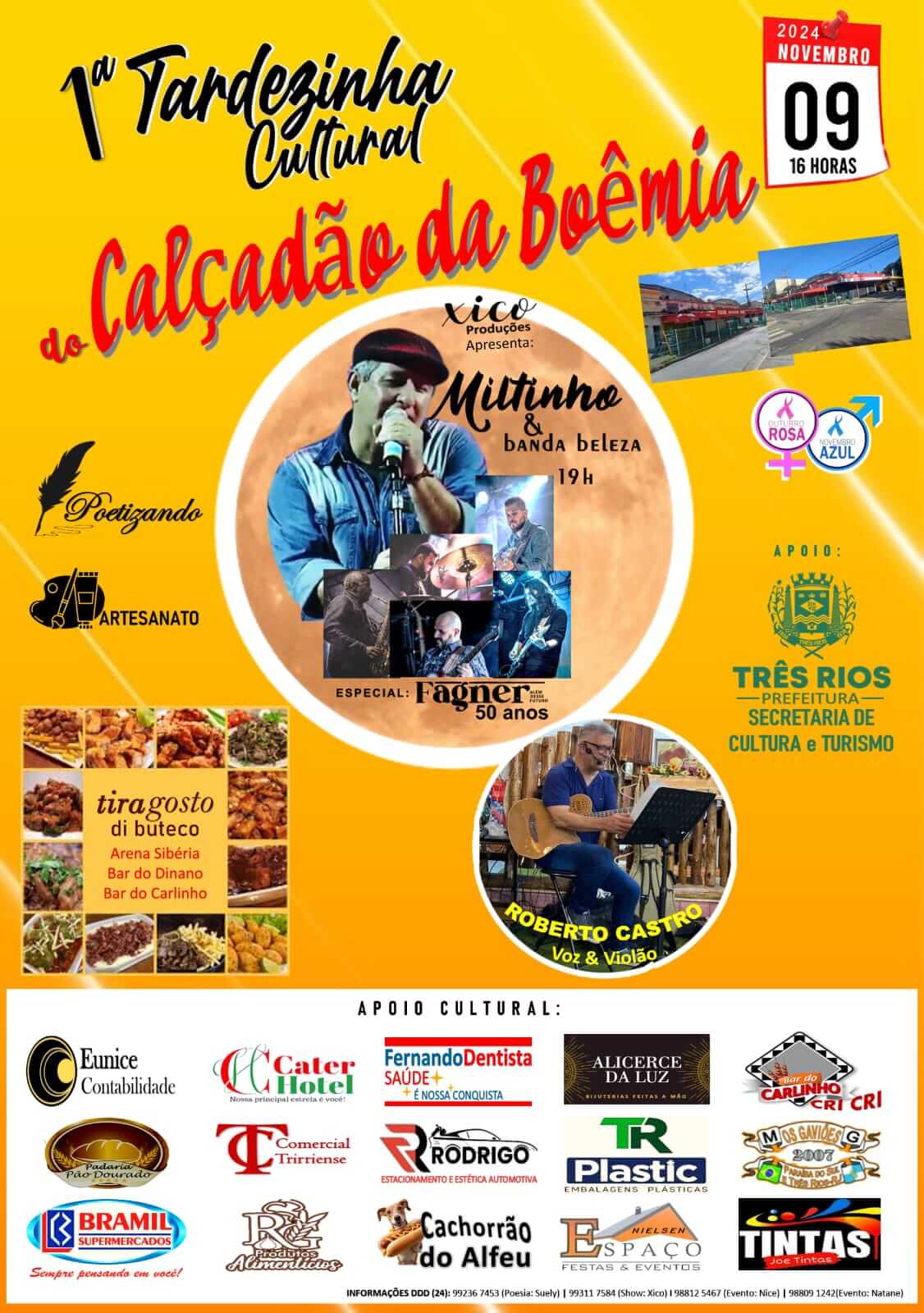Vem aí a 1ª Tardezinha Cultural no Calçadão da Boêmia. Música, gastronomia e cultura.
