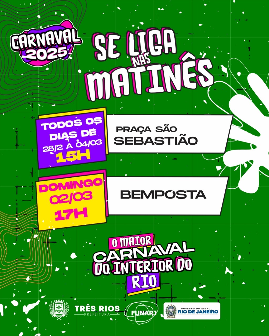 Calendário de Matinês Carnaval 2025