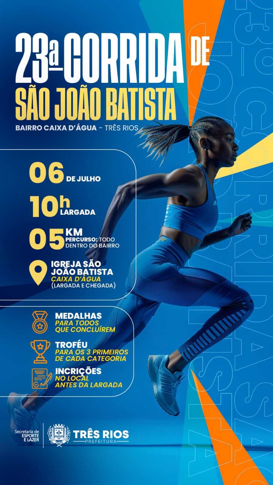 Três Rios recebe neste domingo a 23ª Corrida de São João Batista