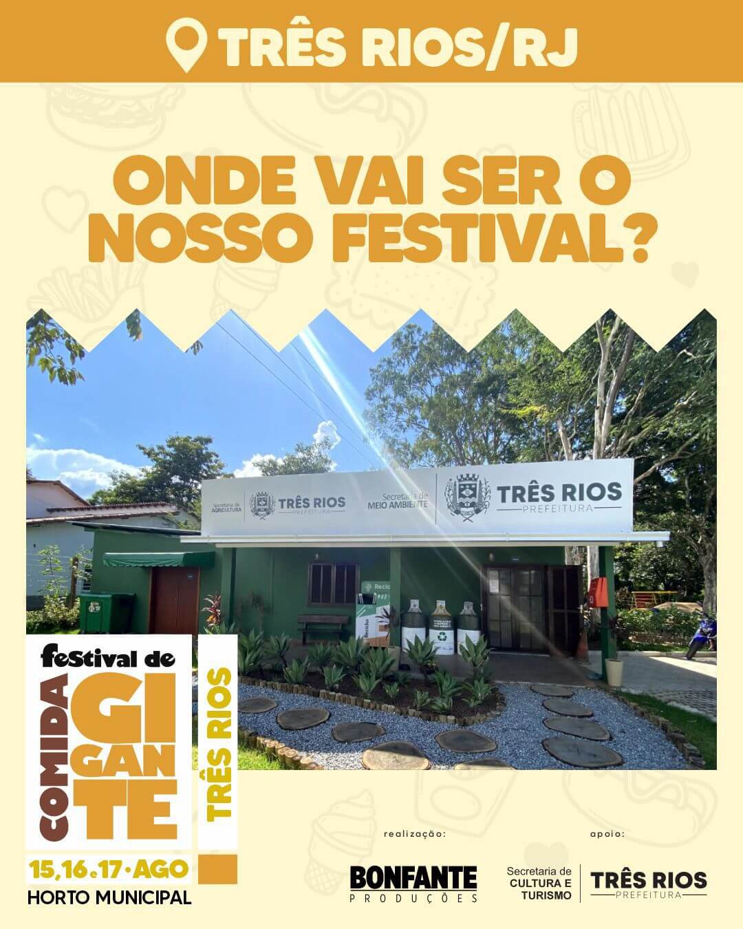 Três Rios recebe o Festival de Comida Gigante a partir desta sexta-feira, 15