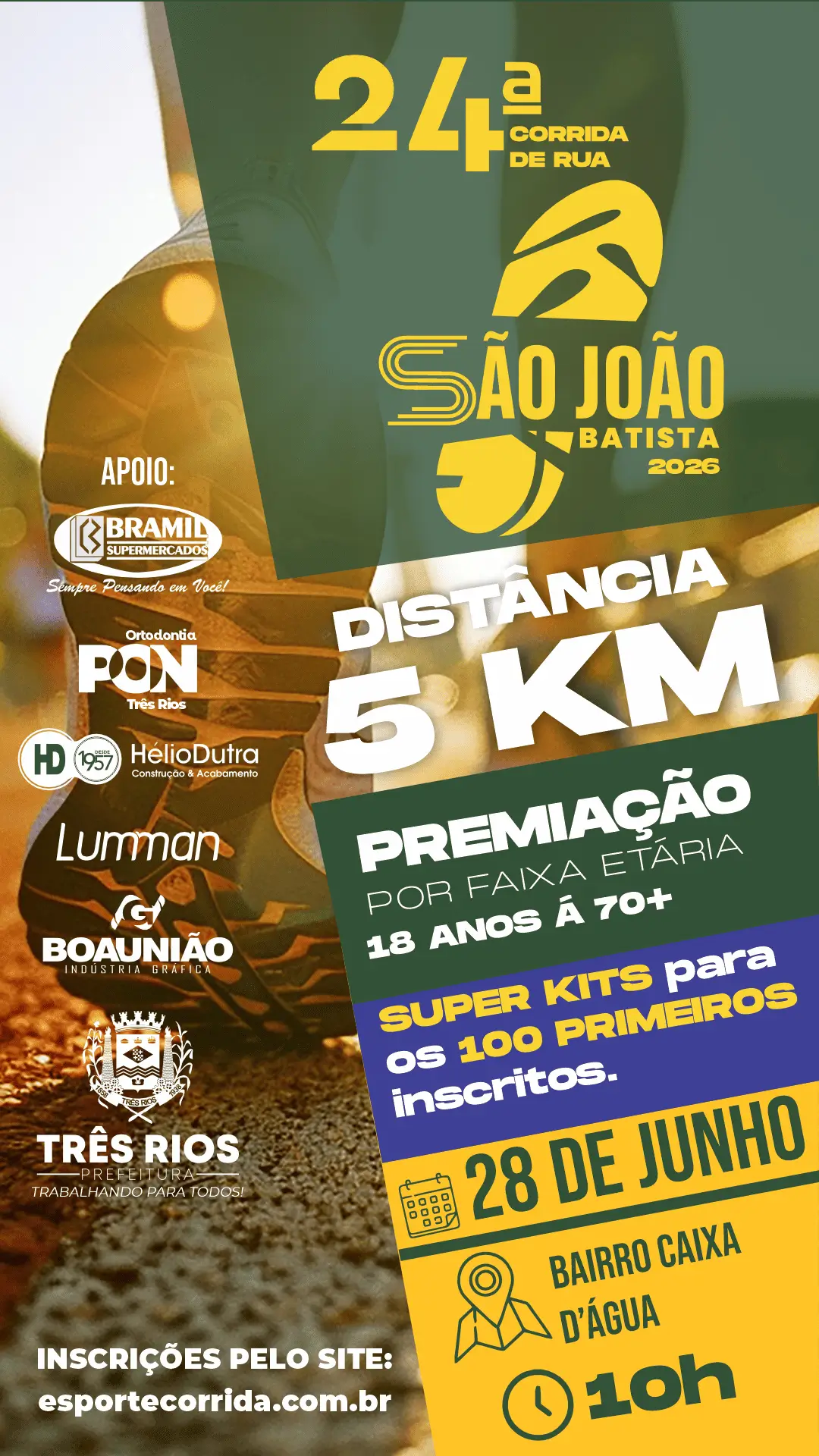 24ª Corrida de Rua São João Batista acontece no próximo domingo em Três Rios