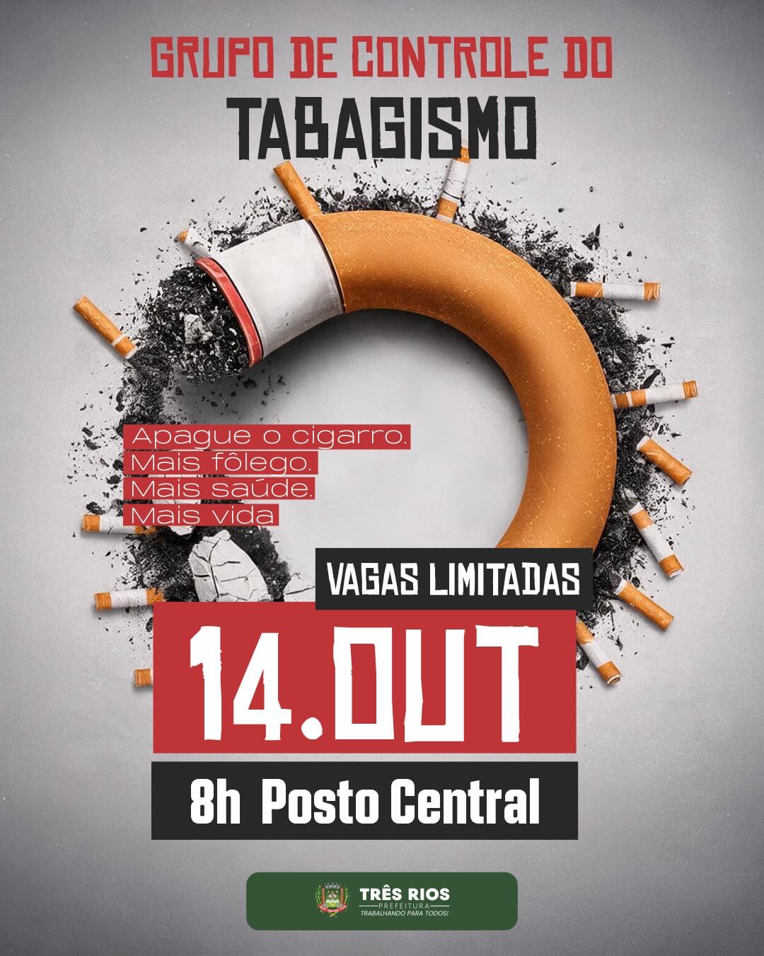 Prefeitura de Três Rios abre inscrições para novo grupo de Controle do Tabagismo