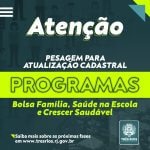 Três Rios inicia atualização de dados cadastrais de beneficiários dos programas Bolsa Família, Saúde na Escola e Crescer Saudável